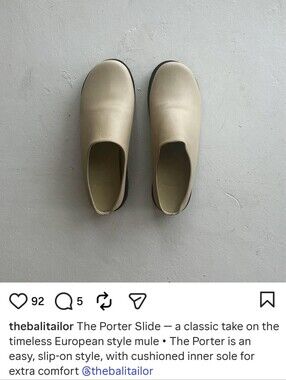 Bali Tailor: The Porter Slide Womens Slip-On Mule — Cream NWOT